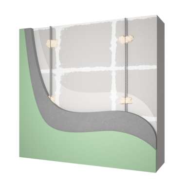 Alçı duvar detayı. İç alçı tabakası.