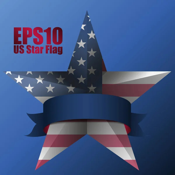 Eps10 Vektörü Boyutlu Yıldız Şeklinde Amerikan Bayrağı Nanılmaz Renkleri Gölgeleri — Stok Vektör