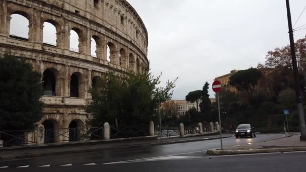 Roma Itália Dezembro 2020 Vista Coliseu Com Poucos Turistas Devido — Vídeo de Stock