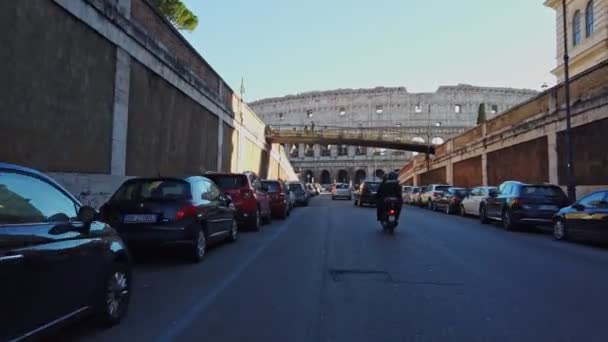Roma Italia Diciembre 2020 Vista Del Coliseo Con Pocos Turistas — Vídeo de stock