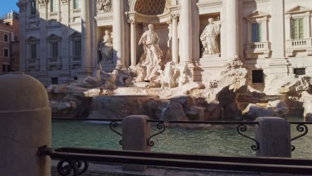 Utsikt Över Fontana Trevi Med Turister Grund Epidemin Covid19 — Stockvideo