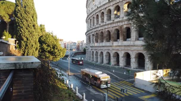 Rome Italie Décembre 2020 Vue Sur Colisée Avec Peu Touristes — Video