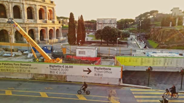 Roma Italia Diciembre 2020 Vista Del Coliseo Con Pocos Turistas — Vídeos de Stock