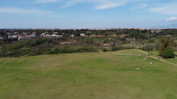 Vista Aérea Parque Público Roma Italia Durante Fiesta Nacional Del — Vídeos de Stock