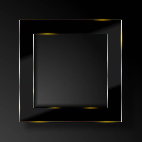 EPS10 Abstract background. Realistic picture frame. Abstract dark background with golden frame. Perfect for any use.