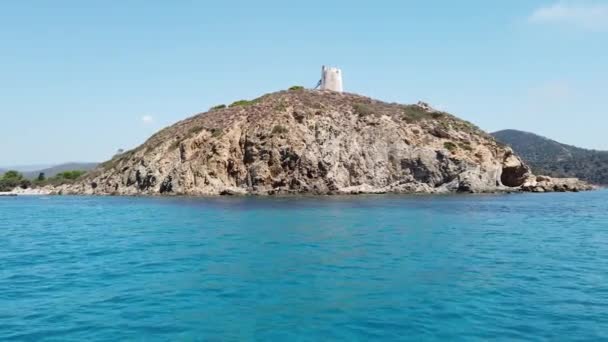Bela Vista Sul Mar Sardenha Barco — Vídeo de Stock