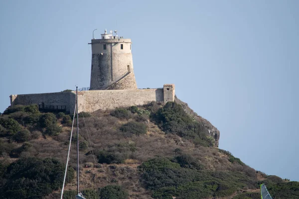 Primo Piano Della Bellissima Caratteristica Torre Del Coltellazzo Nora Sardegna — Foto Stock