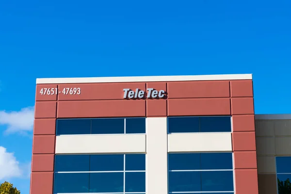 Sigla Semnului Teletec Fațada Clădirii Sediului Teletec Electronics Corporation Este — Fotografie, imagine de stoc
