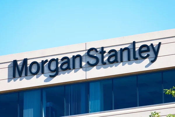 Morgan Stanley Semnează Morgan Stanley Este Bancă Multinațională Americană Investiții — Fotografie, imagine de stoc