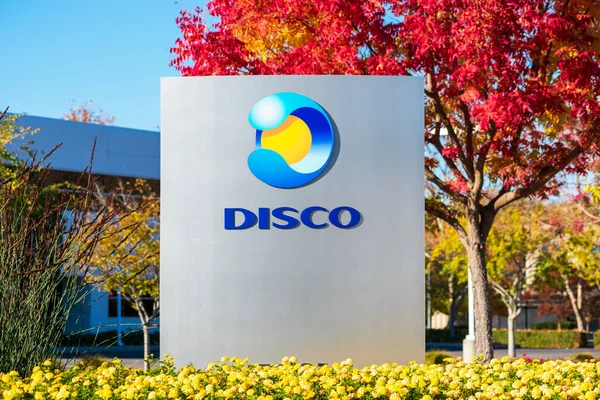 Disco Schild Logo Disco Tec America Inc Stellt Präzisionsschneid Schleif — Stockfoto