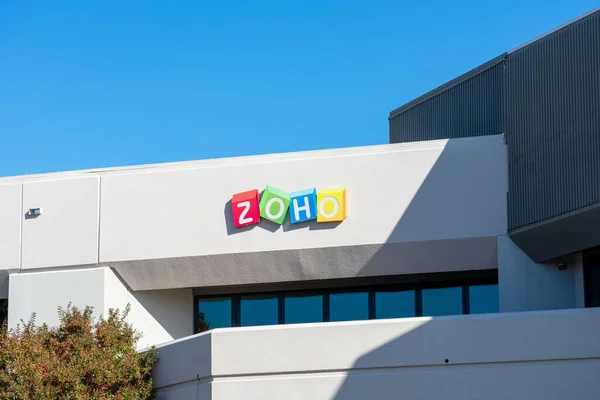 Signo Zoho Logo Oficina Silicon Valley Zoho Corporation Una Compañía — Foto de Stock