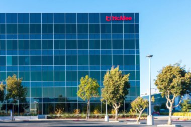 McAfee karargahı. Global bilgisayar güvenlik yazılım şirketi San Jose, California, ABD - 2020