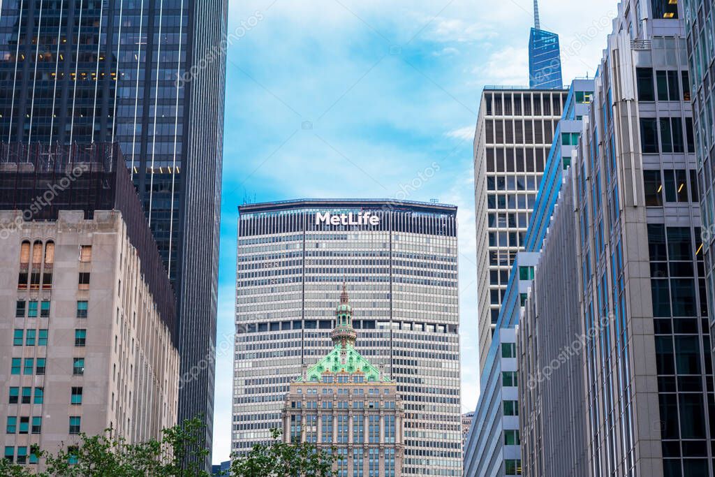 MetLife Building exterior above Grand Central Terminal in Midtown Manhattan - New York, USA - 2021