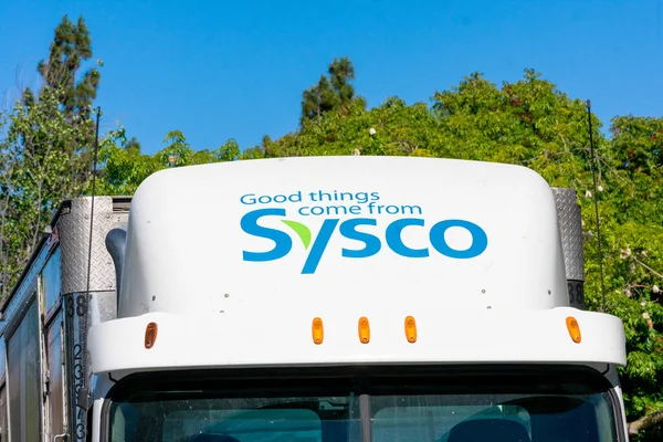 Good Things Come Sysco Teken Semi Truck Wind Deflector San — Stockfoto