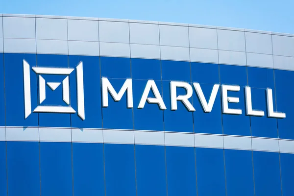 Marvell Sign Logo Gevel Van Marvell Technology Hoofdkantoor Silicon Valley — Stockfoto