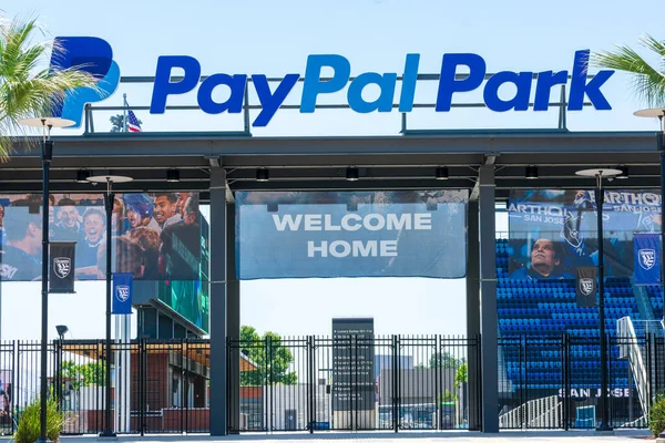 Paypal Park Teken Ingang Van Een Voetbalstadion Thuisbasis Van Major — Stockfoto