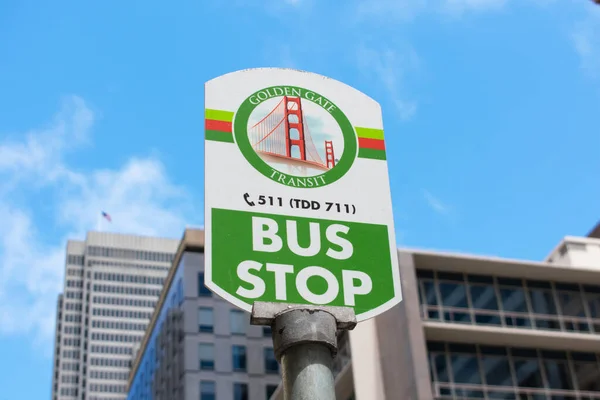 Golden Gate Transit Bus Stop Sign Golden Gate Transit Public — Stock Photo, Image