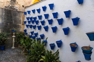 İspanya 'nın Cordoba kentindeki geleneksel Endülüs avlusu.