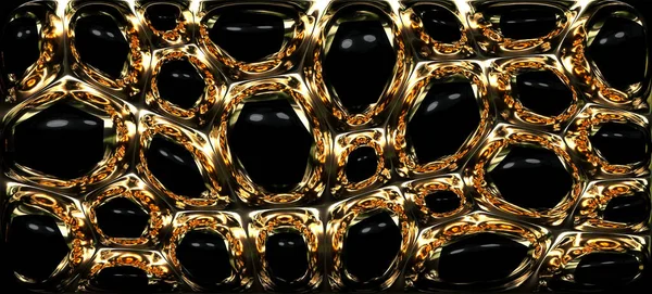 Abstract Black and Gold background. 3d rendering