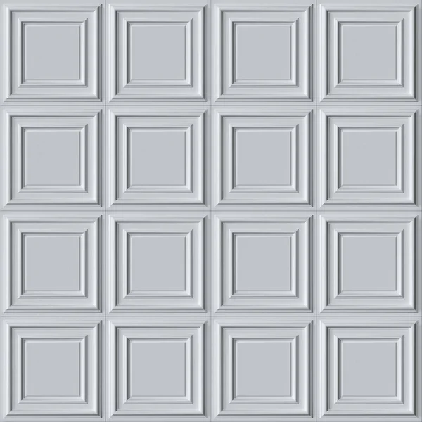 Tapete Aus Weißen Quadratischen Dekorativen Platten Nahtloses Muster Illustration — Stockfoto