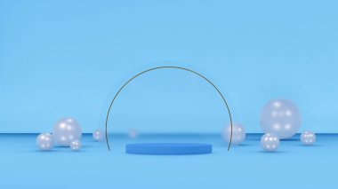 Ürün tanıtımı için üç boyutlu soyut estetik podyum sahnesi. Hafif pastel renk grafik kaynakları.