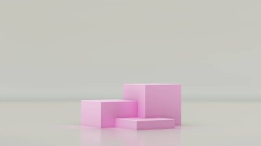 Ürün tanıtımı için üç boyutlu soyut estetik podyum sahnesi. Hafif pastel renk grafik kaynakları.