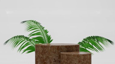 Ürün tanıtımı için üç boyutlu soyut estetik podyum sahnesi. Hafif pastel renk grafik kaynakları.