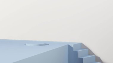 Ürün tanıtımı için üç boyutlu soyut estetik podyum sahnesi. Hafif pastel renk grafik kaynakları.