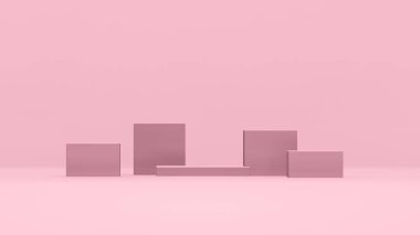 Ürün tanıtımı için üç boyutlu soyut estetik podyum sahnesi. Hafif pastel renk grafik kaynakları.