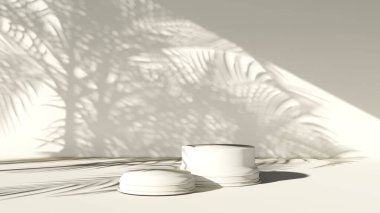 Ürün tanıtımı için üç boyutlu soyut estetik podyum sahnesi. Hafif pastel renk grafik kaynakları.