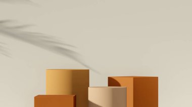 Ürün tanıtımı için üç boyutlu soyut estetik podyum sahnesi. Hafif pastel renk grafik kaynakları.