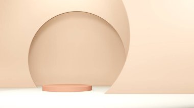 Ürün tanıtımı için üç boyutlu soyut estetik podyum sahnesi. Hafif pastel renk grafik kaynakları.
