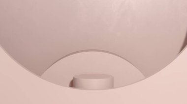 Ürün tanıtımı için basit bir arkaplanı olan 3d görüntüleme boş uzay podyumu.