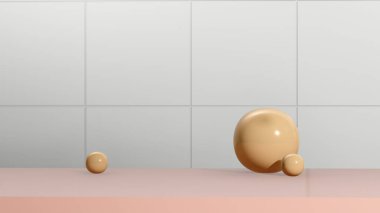 Ürün tanıtımı için basit bir arkaplanı olan 3d görüntüleme boş uzay podyumu.