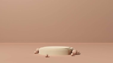 Ürün tanıtımı için basit bir arkaplanı olan 3d görüntüleme boş uzay podyumu.