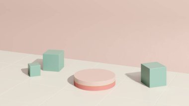 Ürün tanıtımı için basit bir arkaplanı olan 3d görüntüleme boş uzay podyumu.