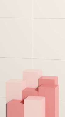 Ürün tanıtımı için basit bir arkaplanı olan 3d görüntüleme boş uzay podyumu.