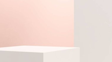 Ürün tanıtımı için basit bir arkaplanı olan 3d görüntüleme boş uzay podyumu.