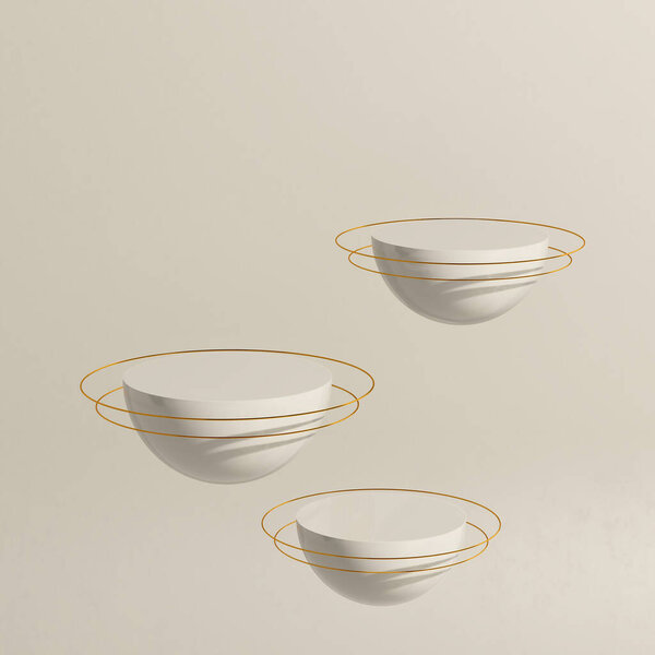 3D рендеринг изображения пустой космический подиум с простым фоном для рекламы дисплея продукта.