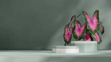 3D boş modelleme mavi renk altıgen şekil en düşük manzara ile hazırlanıyor