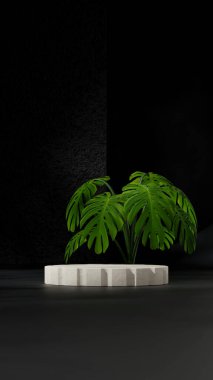 3D boş model siyah renkli silindir portrede en aza indiriliyor