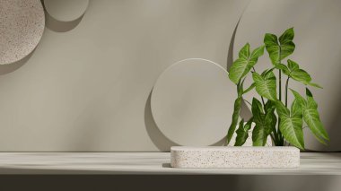 peyzaj daireleri arkaplan, 3D resim düzenleme sahnesi siyah renk boş boşluk