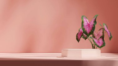 pembemsi renk altıgen şekil peyzaj en düşük sahne, görüntüleme 3D sahne modeli