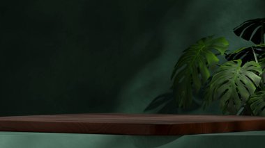 En küçük sahne, 3D görüntüleme boş tahta dokusu peyzajda eğri blok