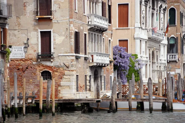 Architecture Boat Building Canal Grande City Cityscape Destination Europe Exterior — Stock Photo, Image