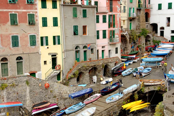 Riomaggiore Είναι Ένα Αρχαίο Χωριό Της Cinque Terre Στην Ανατολική — Φωτογραφία Αρχείου
