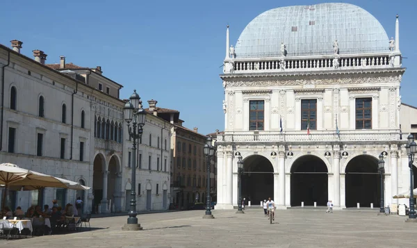 Loggia Palacio Renacentista Situado Plaza Loggia Centro Brescia — Foto de Stock