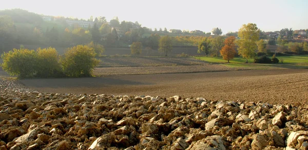 Colline Piemontesi Provincia Alessandria Sono Molto Dolci Con Antichi Borghi — Foto Stock