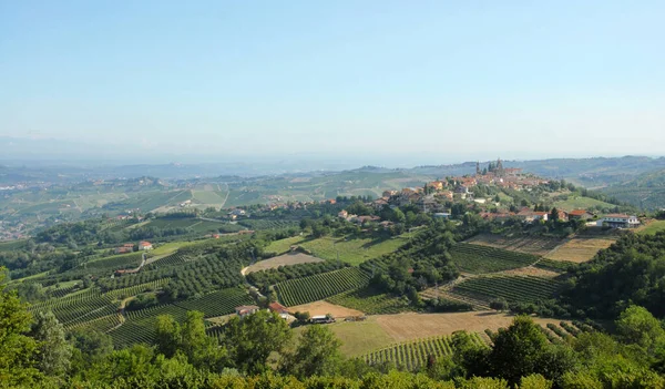 Hills Piedmont Province Alessandria Very Gentle Ancient Villages Glimpses Alps — Stock Photo, Image