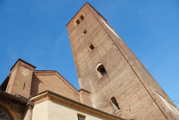 Chieri Jest Miastem Średniowiecznego Pochodzenia Pobliżu Turynu Katedra Jest Stylu — Zdjęcie stockowe